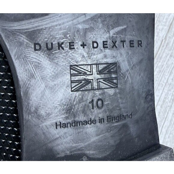 Duke + Dexter Loafers Pyramid Textured Black Men\'s 10 Slip-On Homemade England